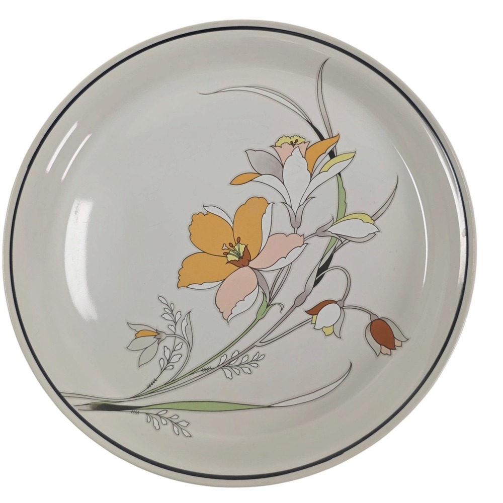 Carico Casual Collection Serenity 9551 Dinner Plate 10.4in MCM Floral Japan EUC